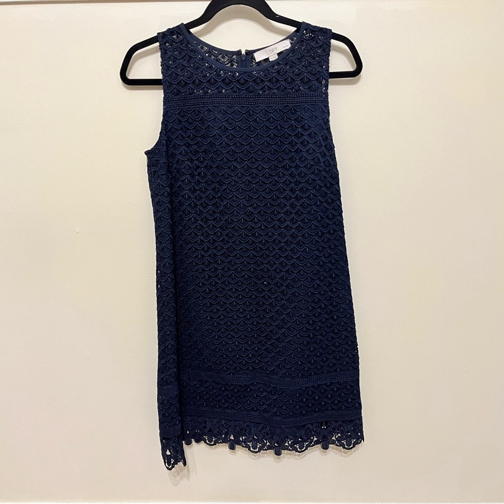 Anne Taylor Loft Navy Lace Shift